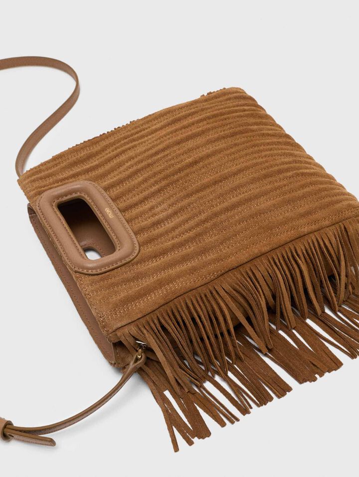 Quilted suede M bag
