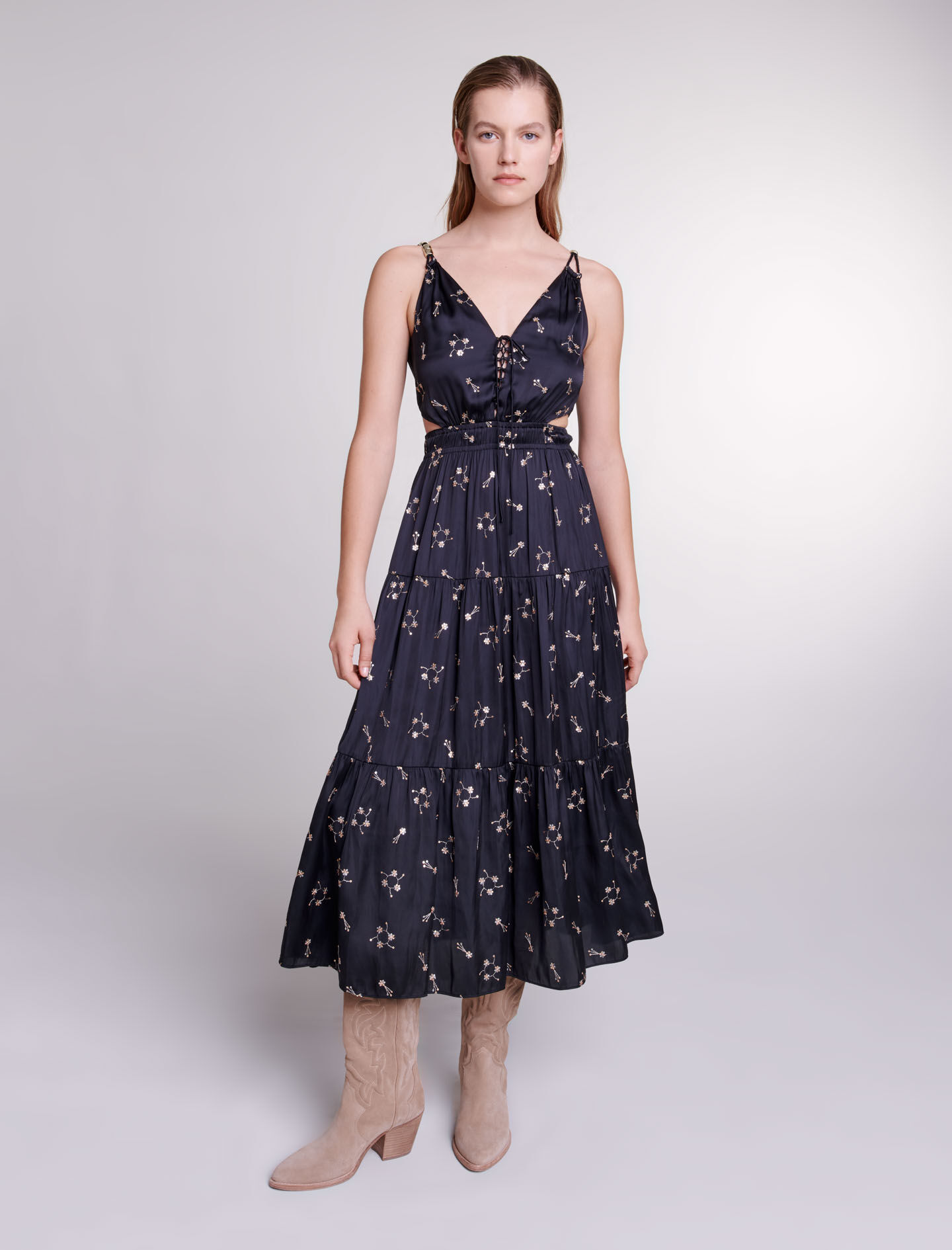 Robe maje fleur bleu new arrivals