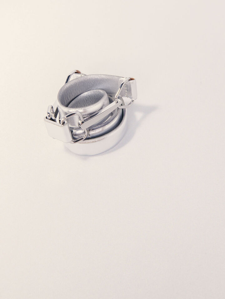 Ceinture en cuir m&eacute;talis&eacute;