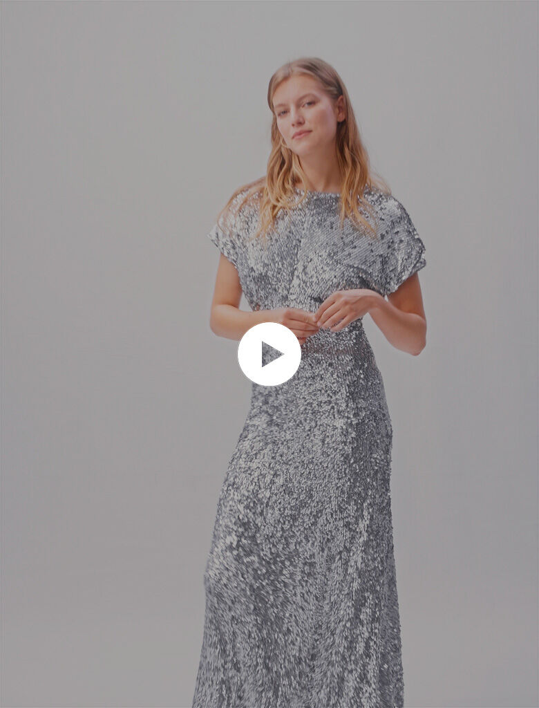 Grey sequin maxi dress clearance