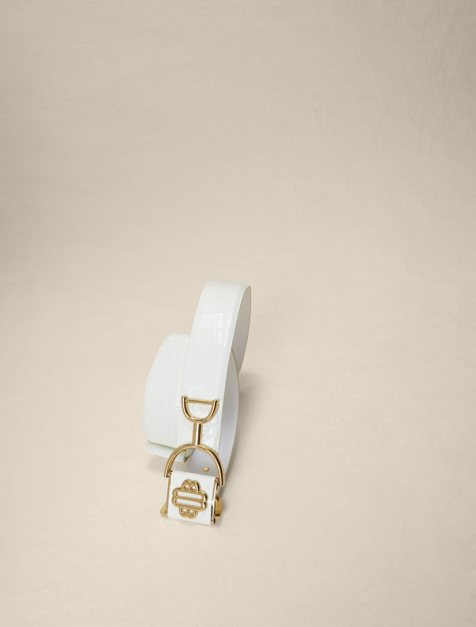 Ceinture large en cuir lisse