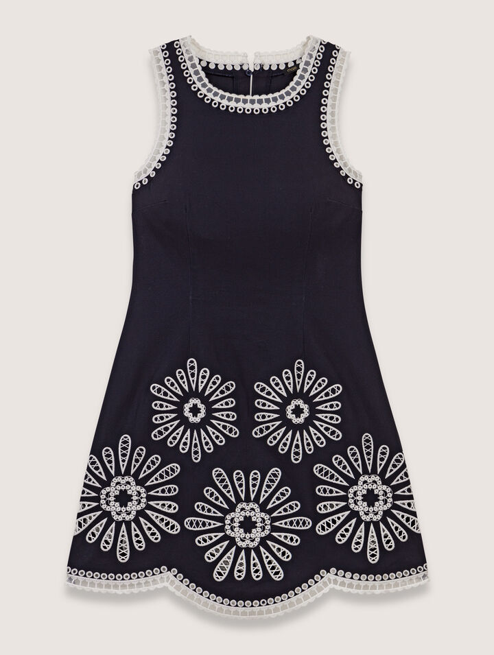 mini dress with crochet details