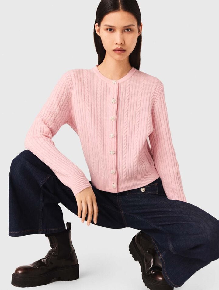 Cardigan with removable collar