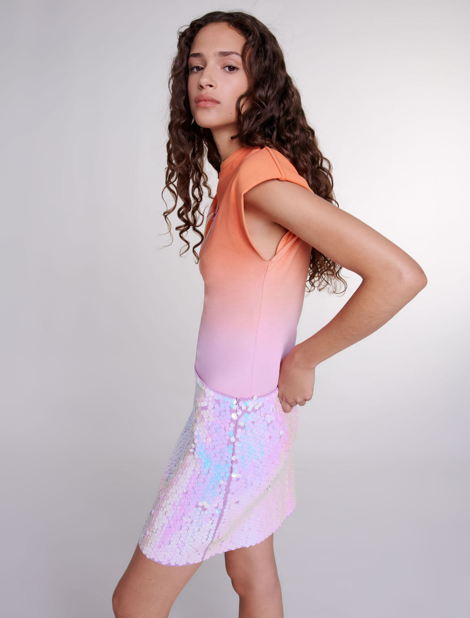 Jupe en maille à sequins