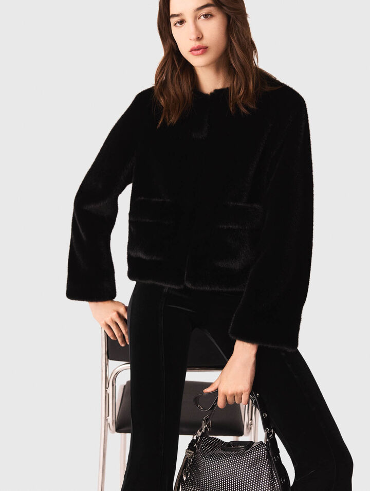 Stretch velour trousers