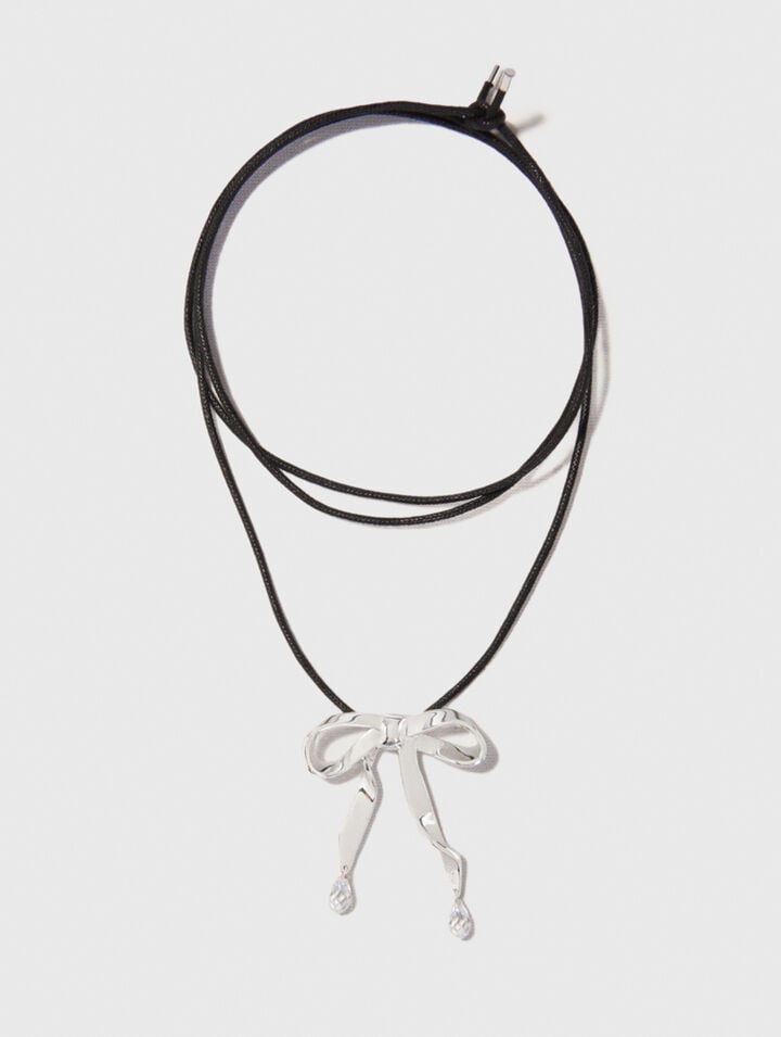 Collier nœud argenté à nouer