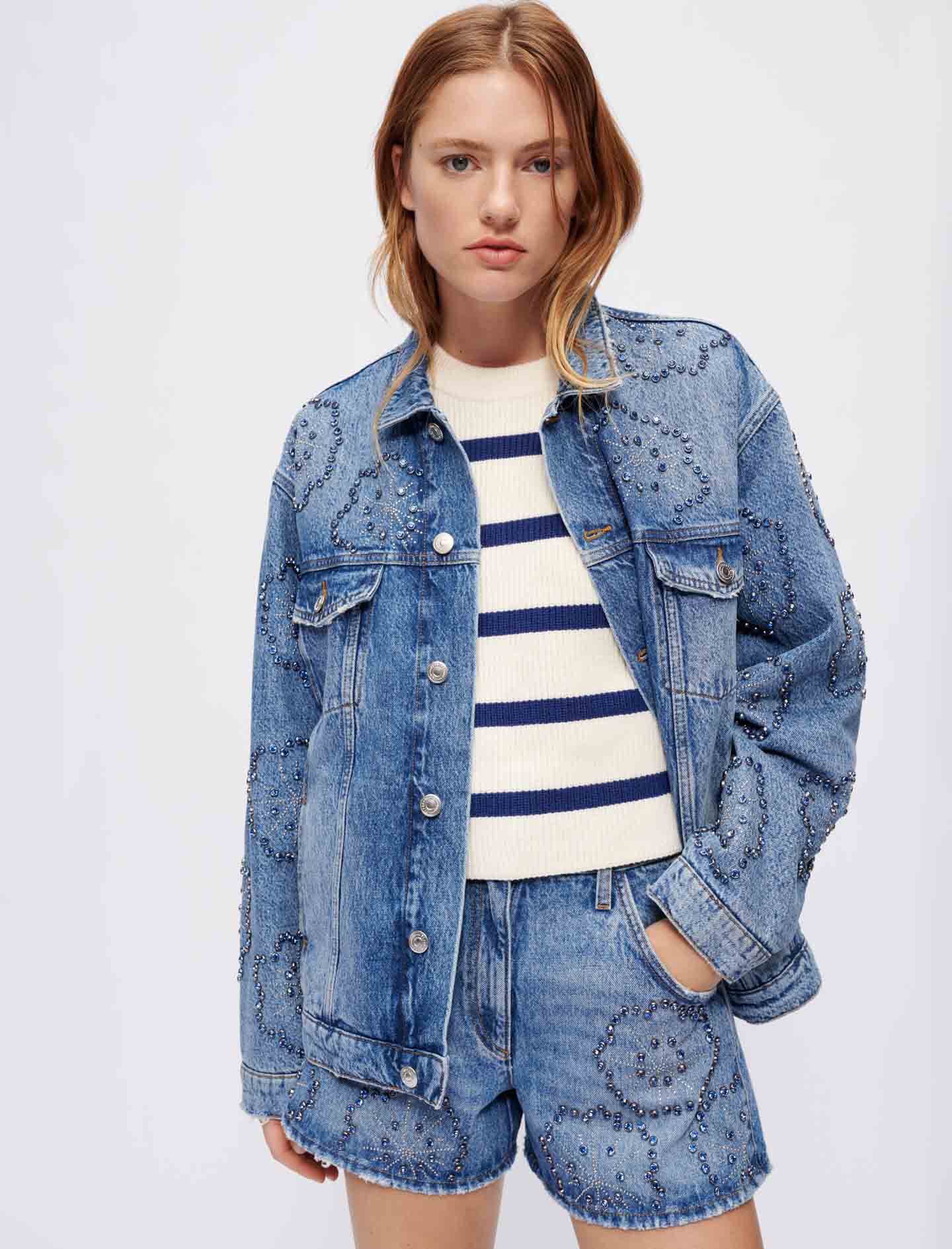 Veste en jean maje outlet