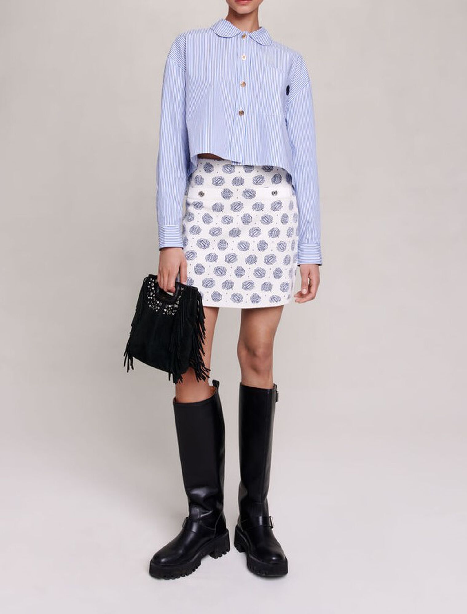 Bottes biker en cuir lisse