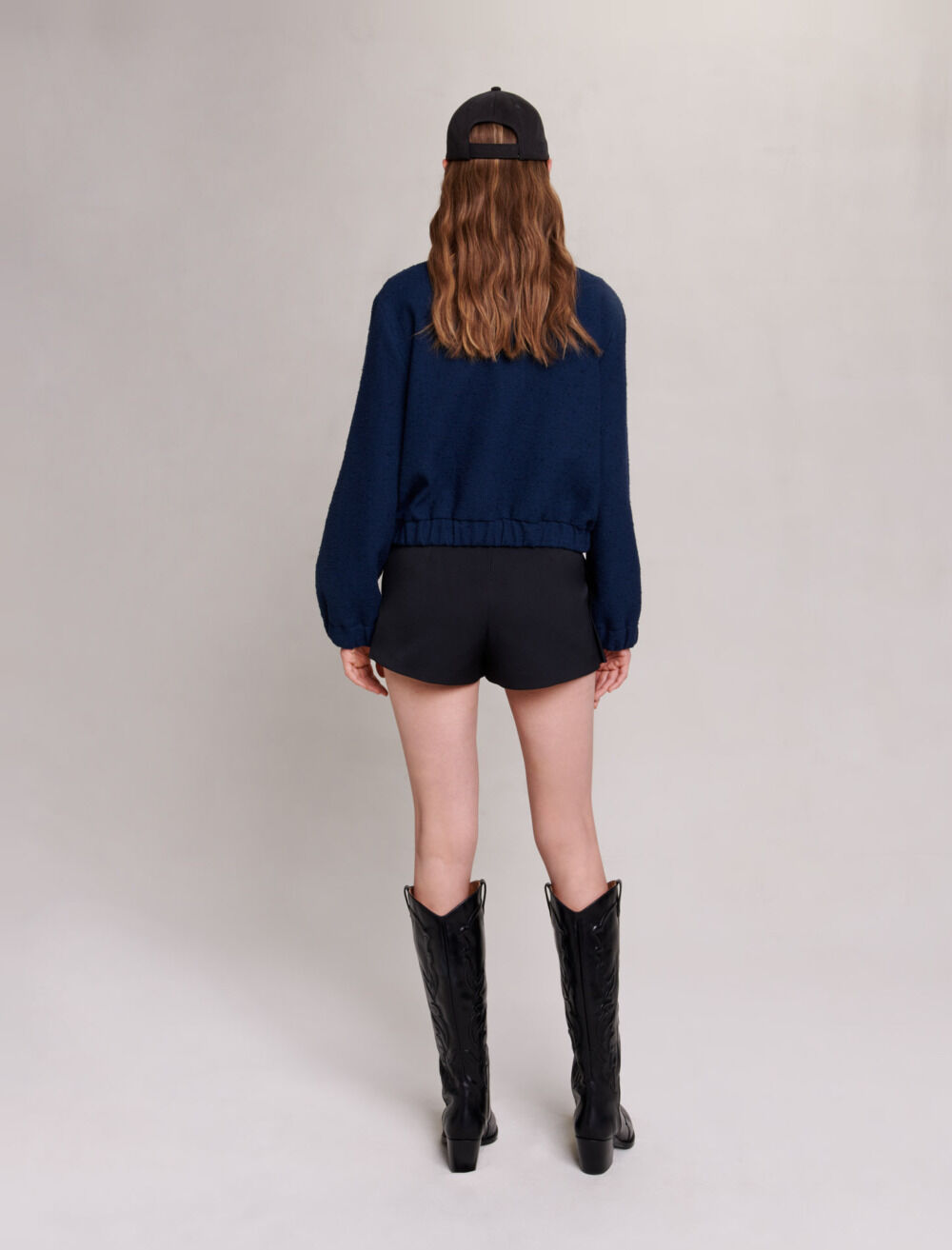 Short bomber jacket Blue For Women | Maje