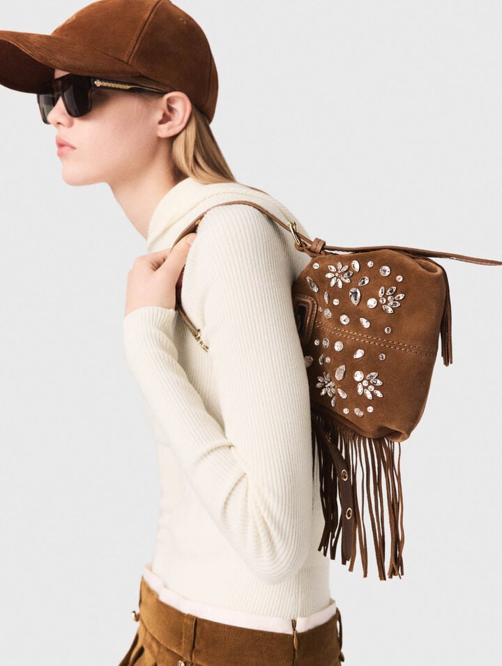 Pleated corduroy mini skirt