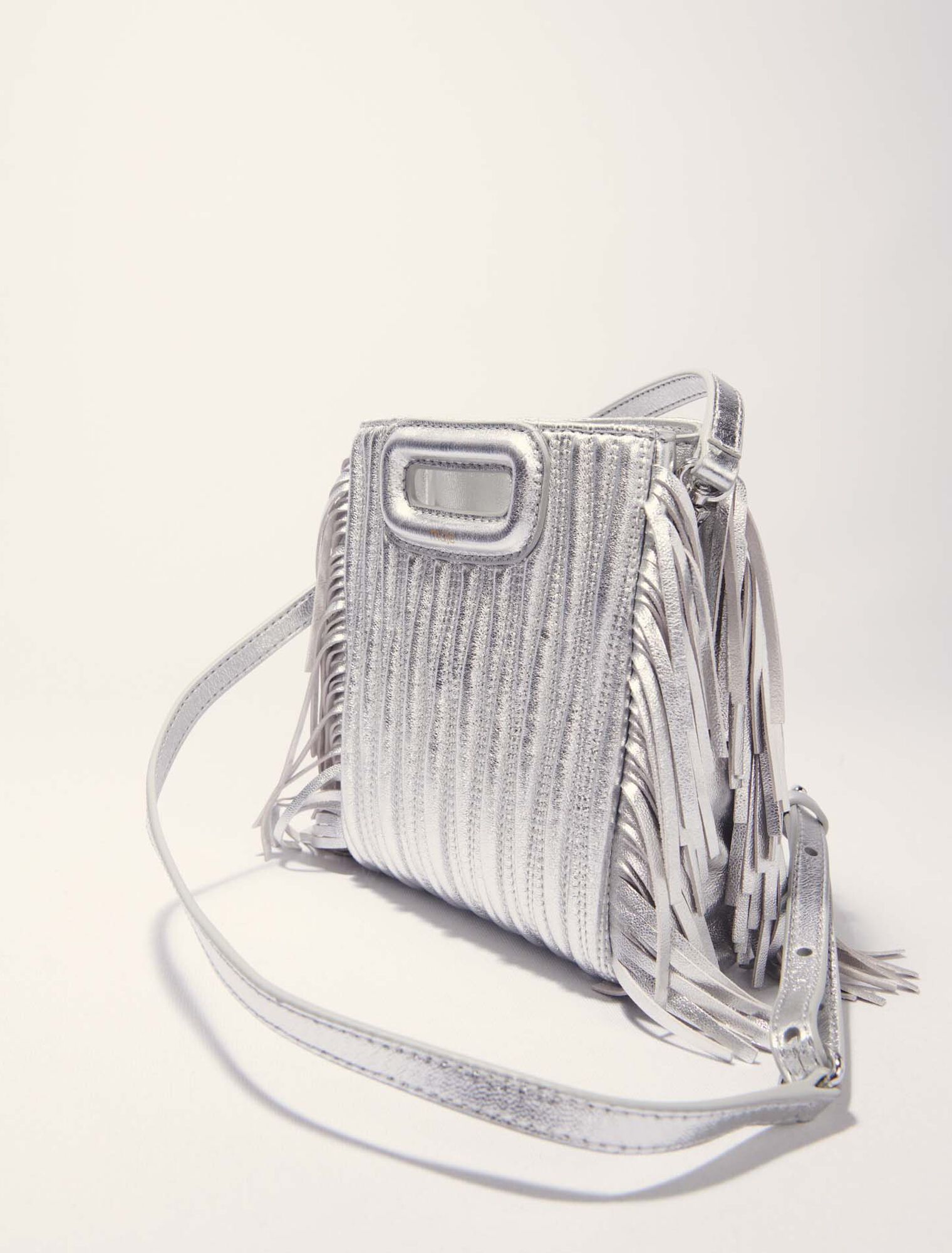 Sac M Mini en cuir matelassé métal