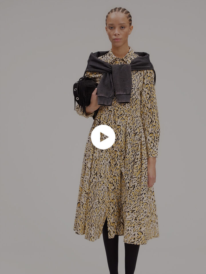 Robe midi imprim&eacute; l&eacute;opard