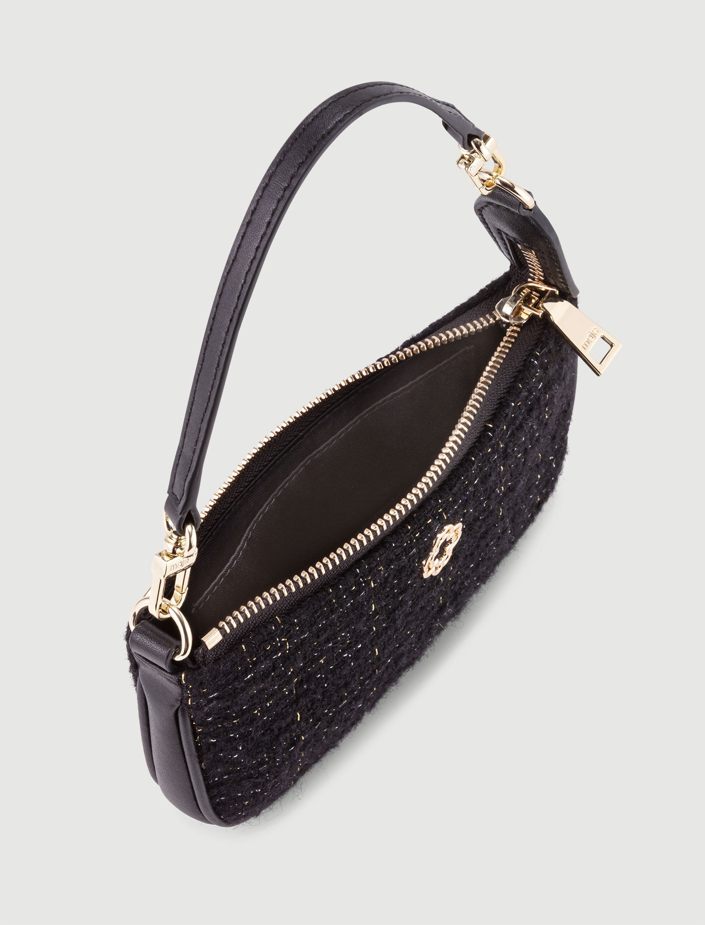 Small Leather Pouch Black / Gray For Women | Maje