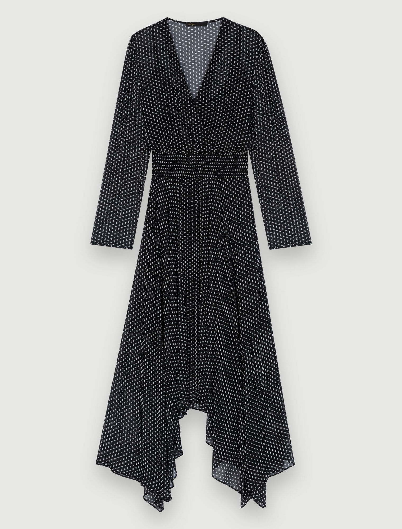 Robe mi-longue à pois