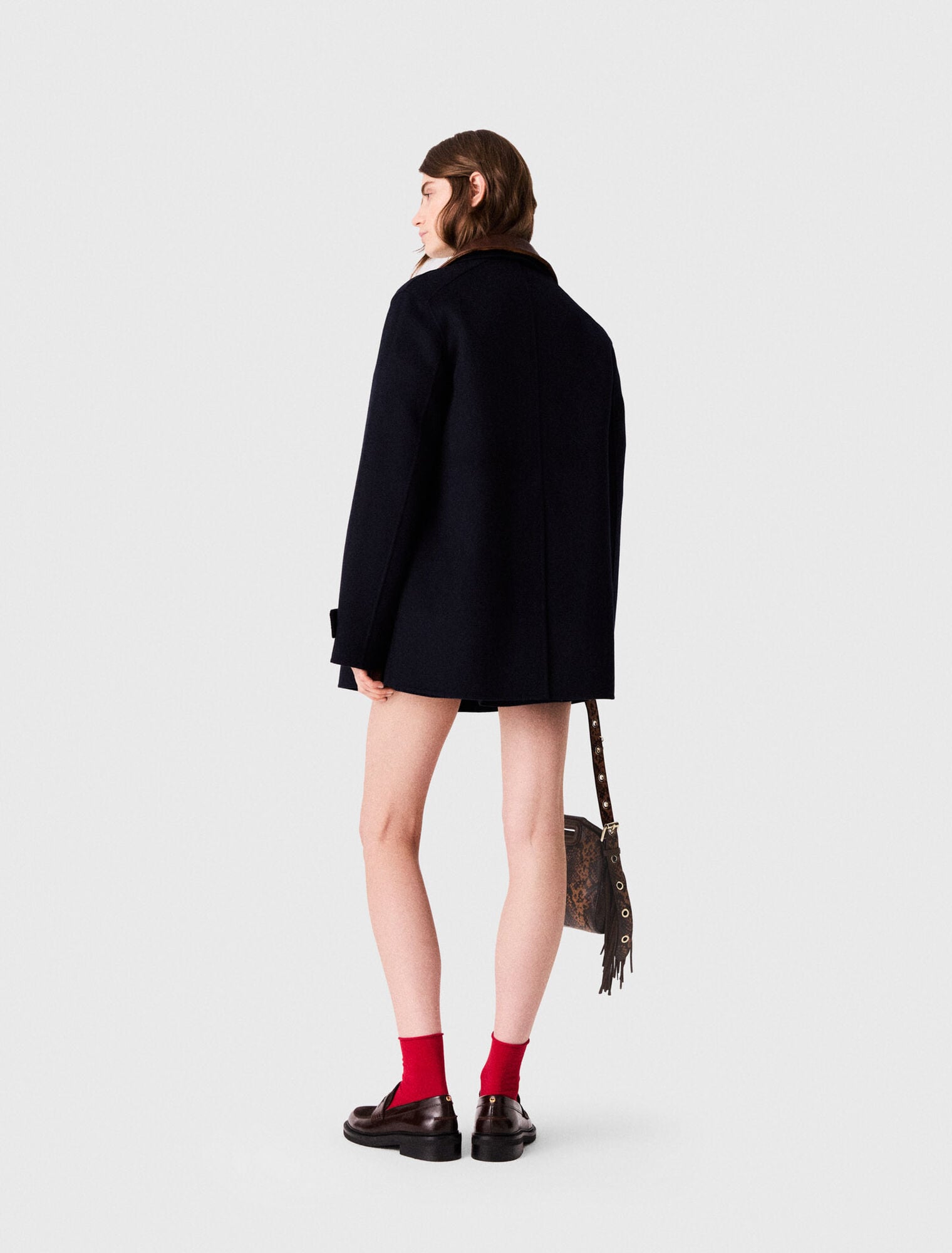 Manteau mi-long en double face