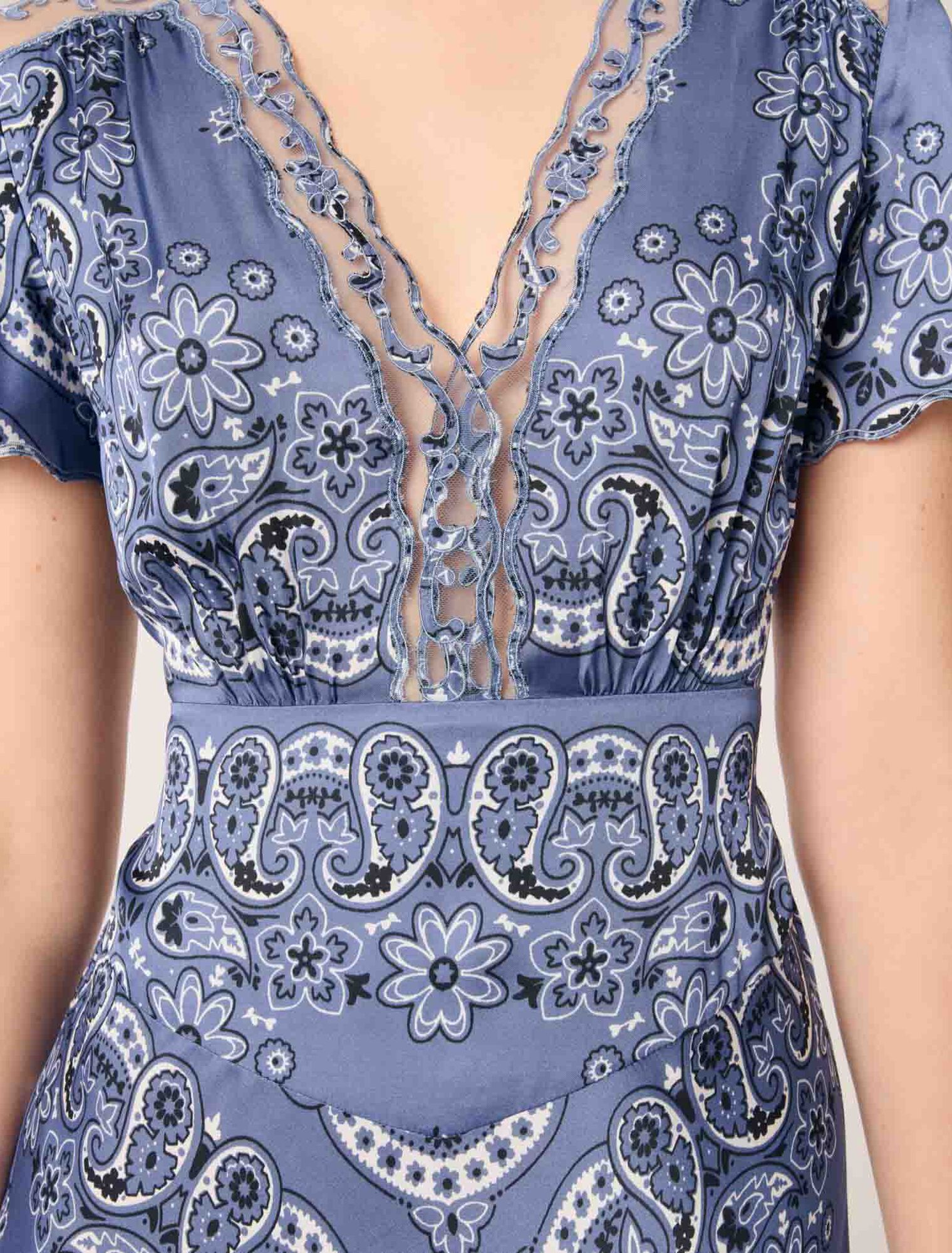 Robe longue fluide imprimée