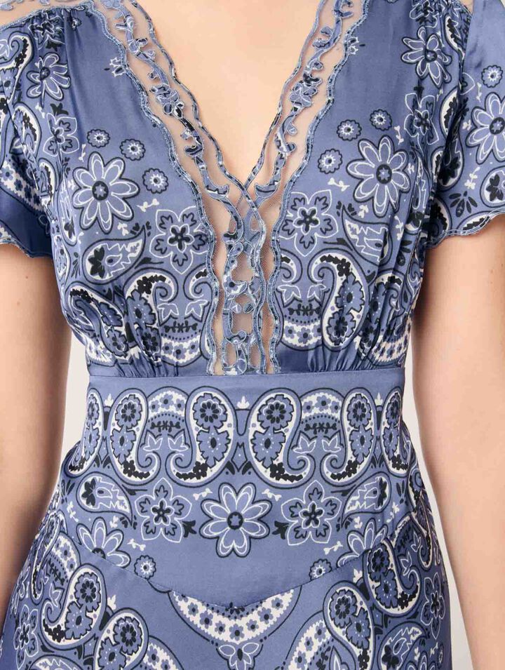 Patterned flowing maxi dress