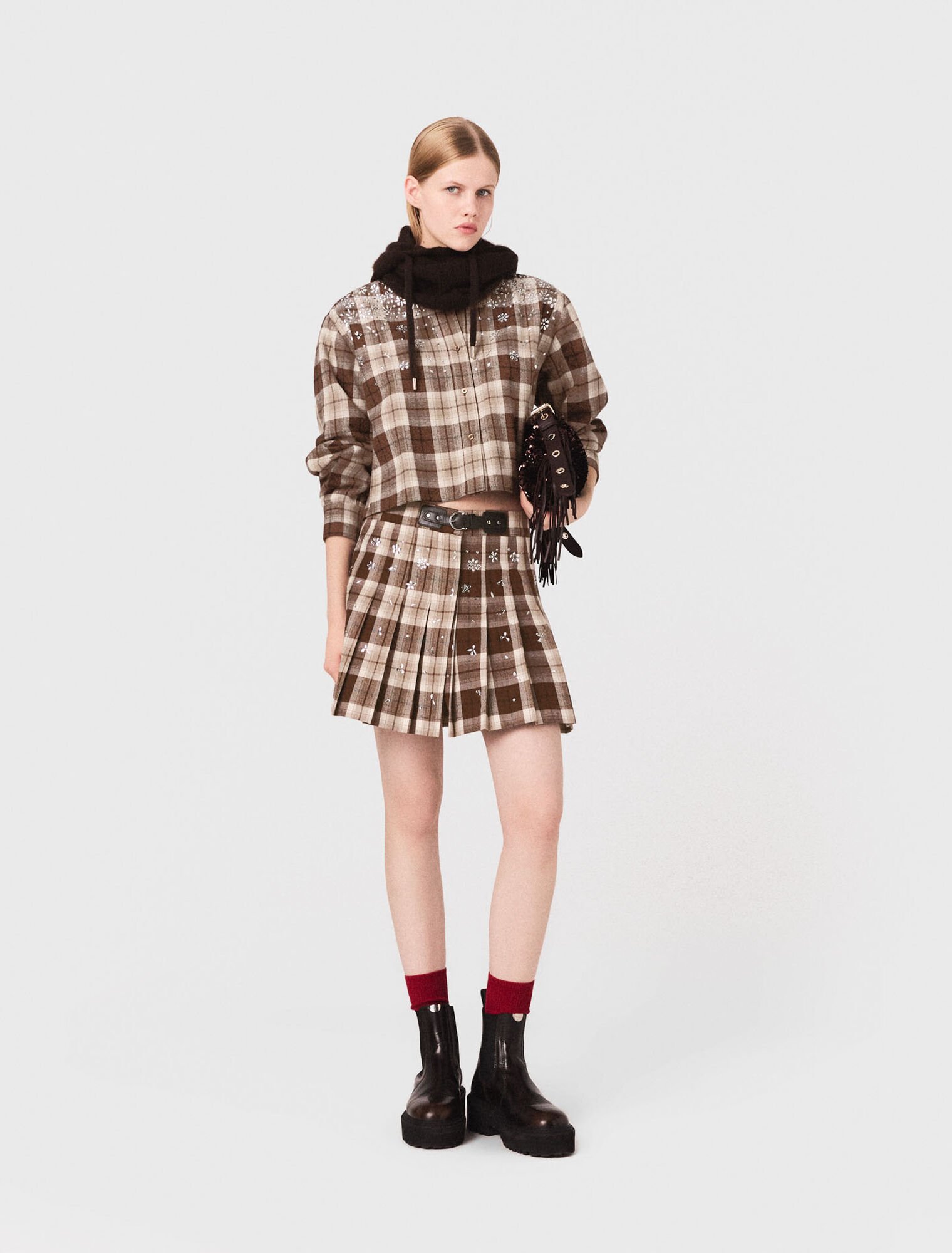 Rhinestone checked shirt Rhinestone checked shirt