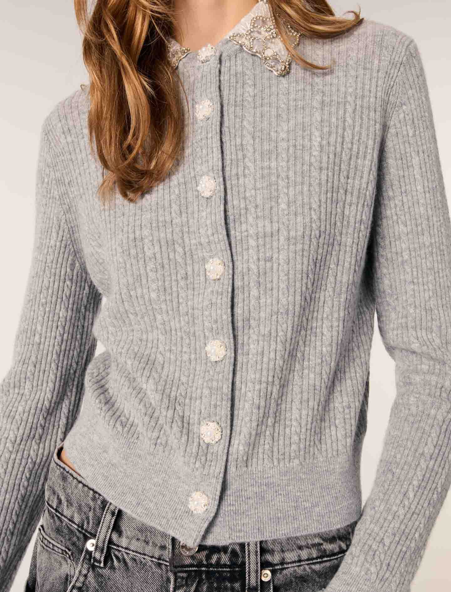 Oversized Striped Knitted Zip-Up Hoodie - Boho Retro | Minga