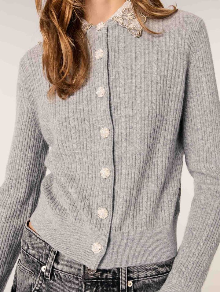 Cardigan à col bijoux