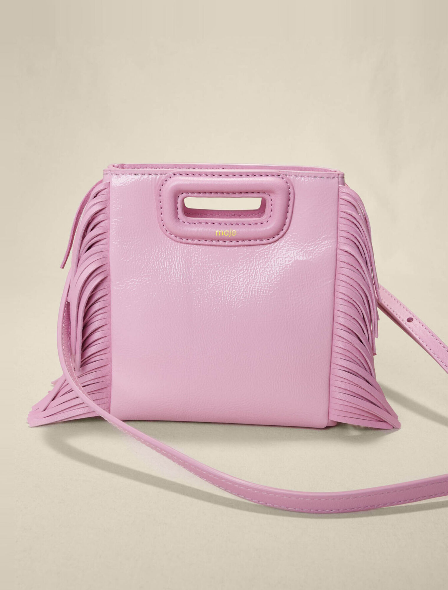 Sac M Mini en cuir rose