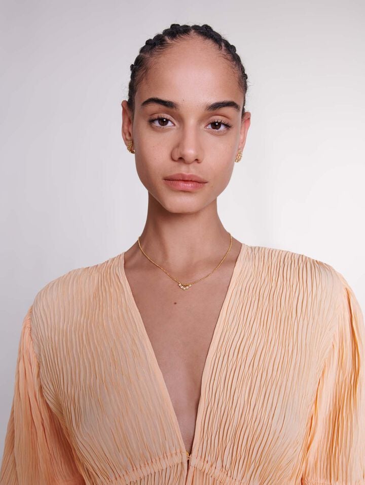 Robe longue plissée