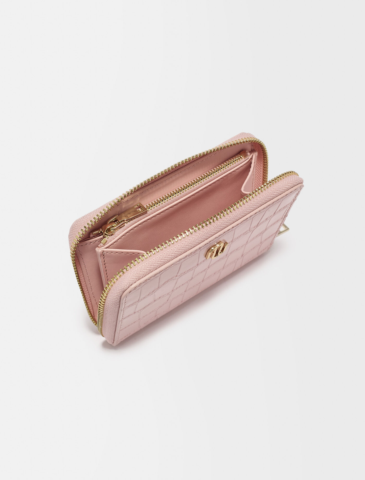 Portefeuille en cuir embossé croco