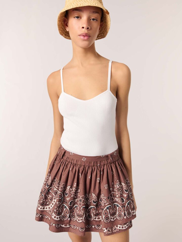 Mini-jupe imprimée à strass