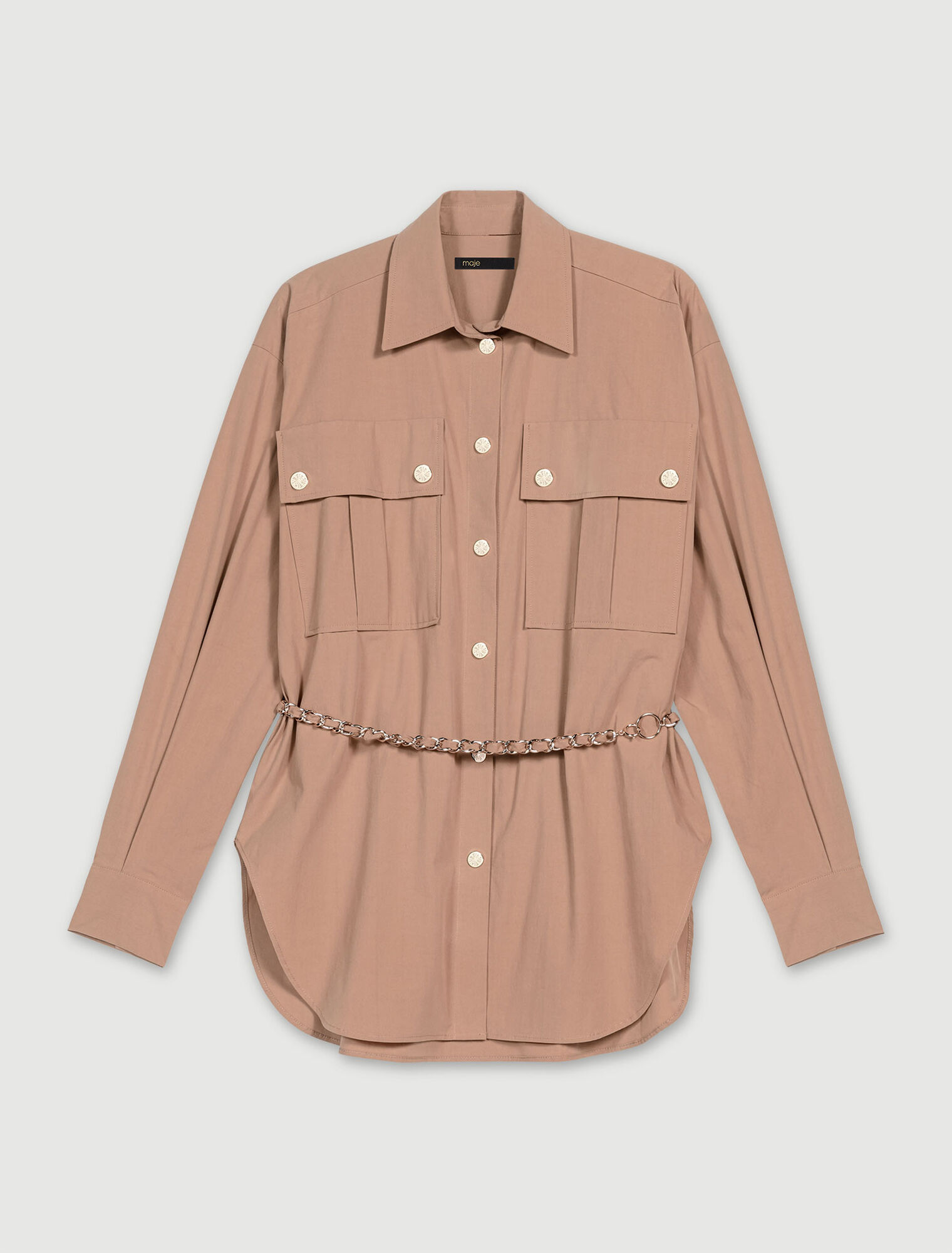 Chemise longue ceinturée