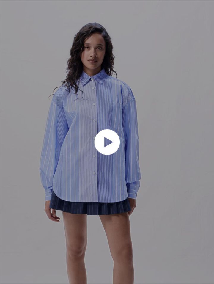 Chemise patchwork &agrave; rayures 