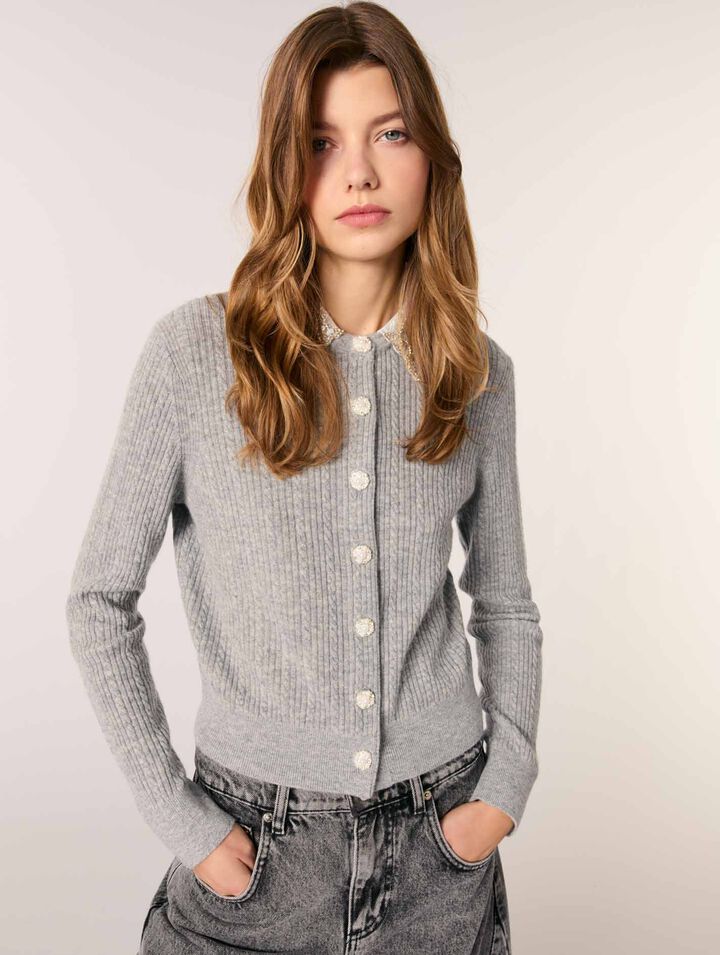 Cardigan à col bijoux