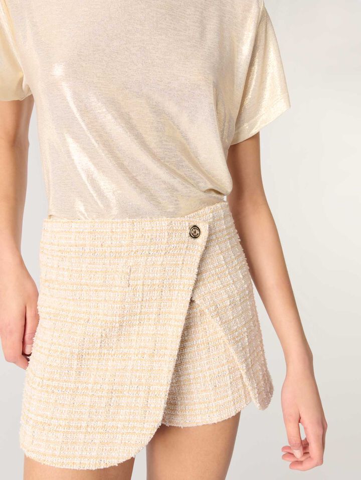 Short trompe l'œil en tweed