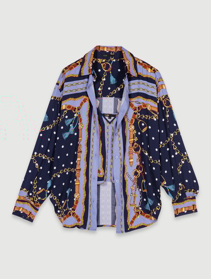 Chemise satinée imprimée