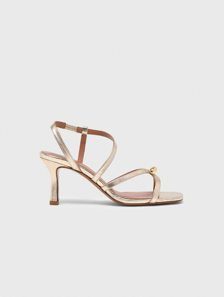 Sandales multibrides m&eacute;talis&eacute;es