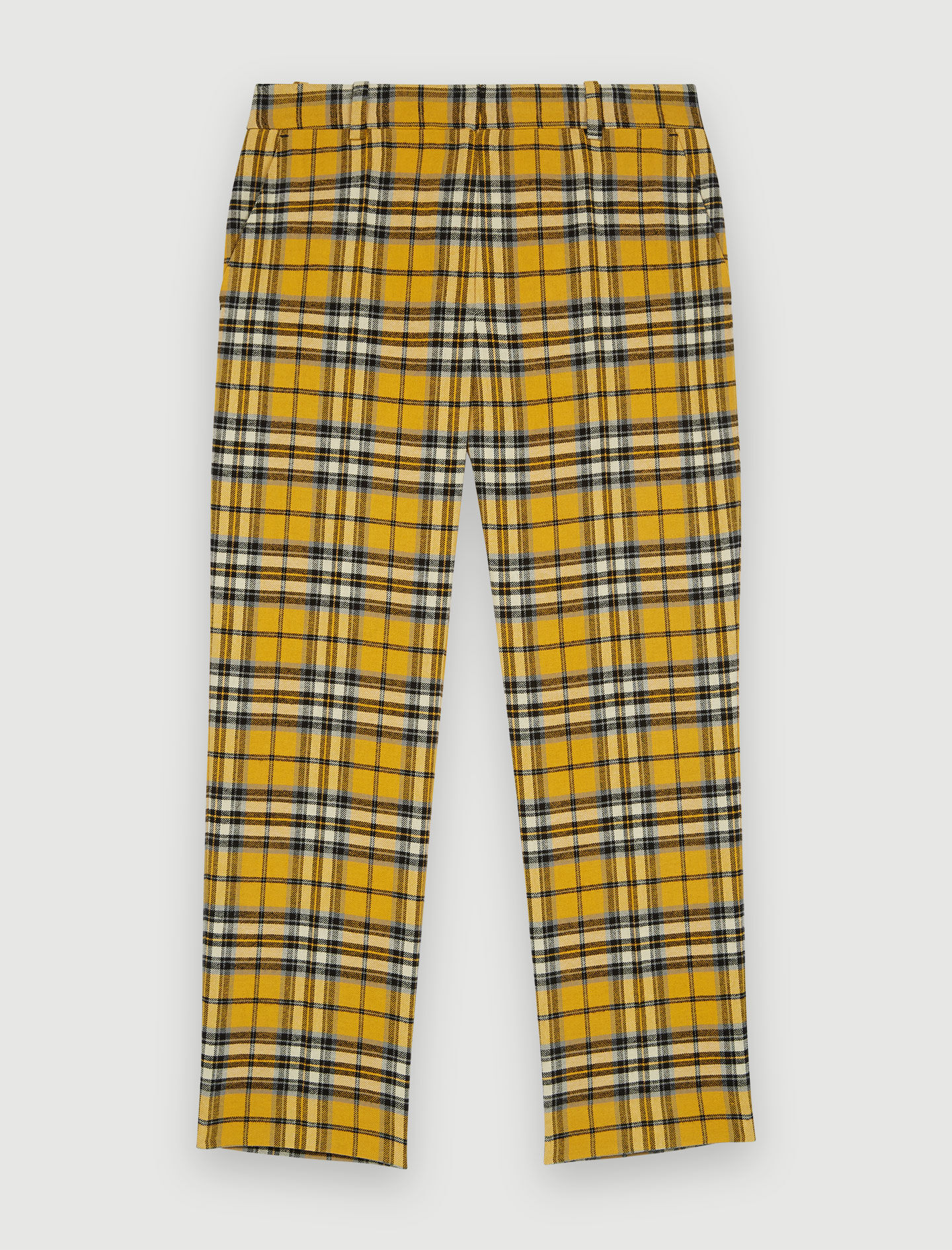 Black yellow plaid pants on sale