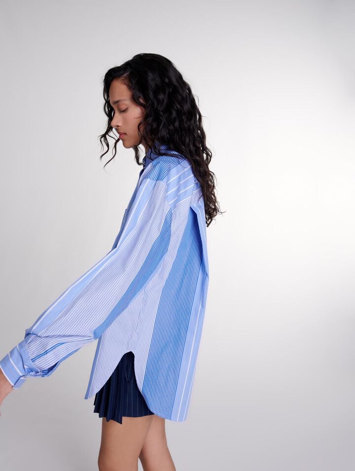 Chemise patchwork à rayures 