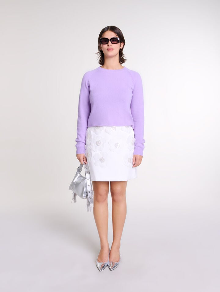 Pull court en cachemire