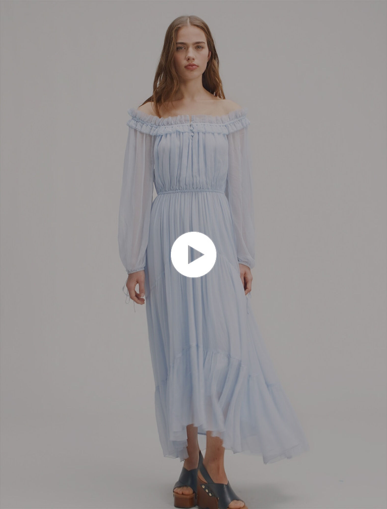 Robe longue en mousseline