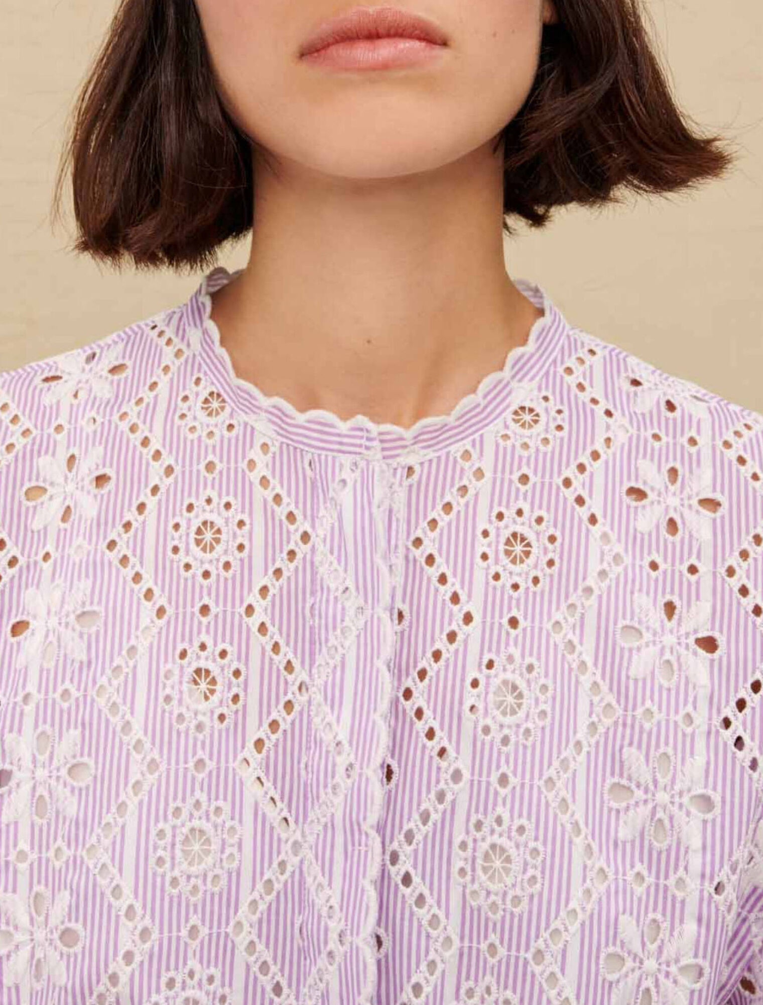 Embroidered cotton mini dress