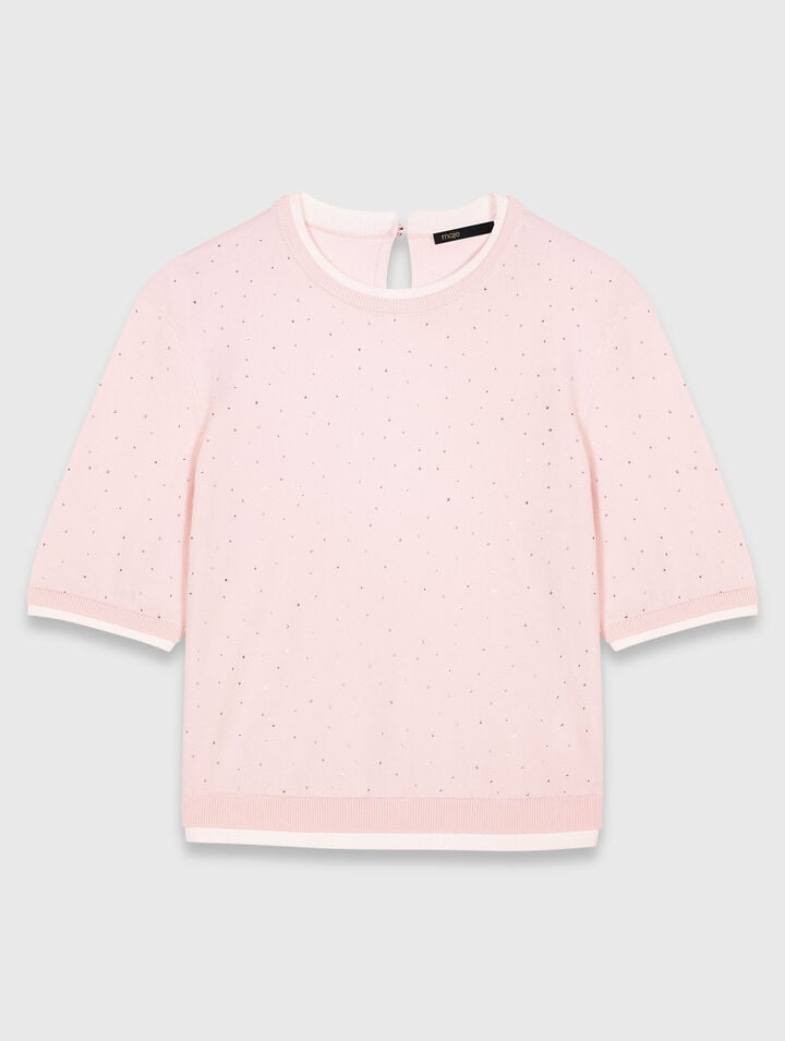 100% wool short-sleeve sweater