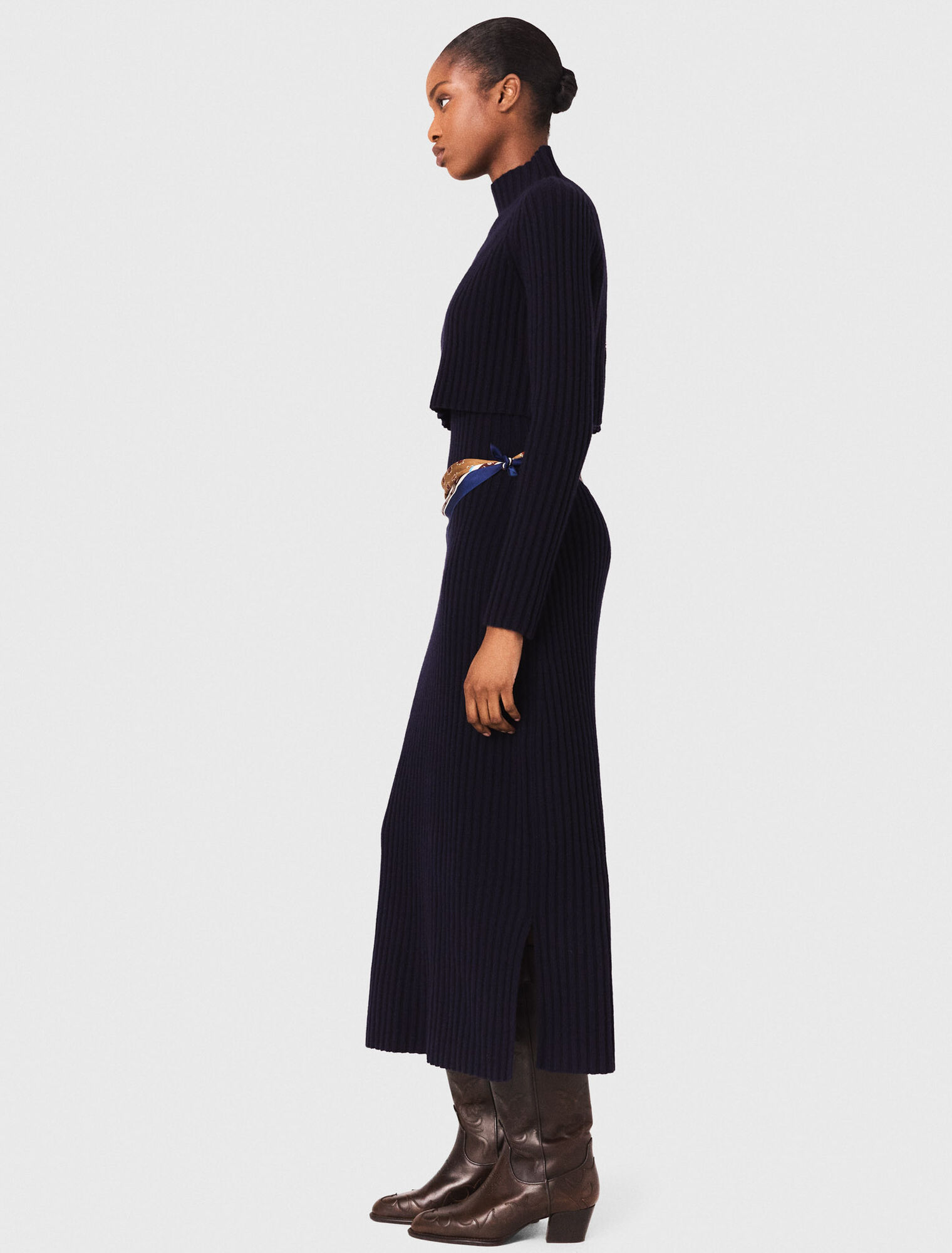 Knit dress with removable jumper