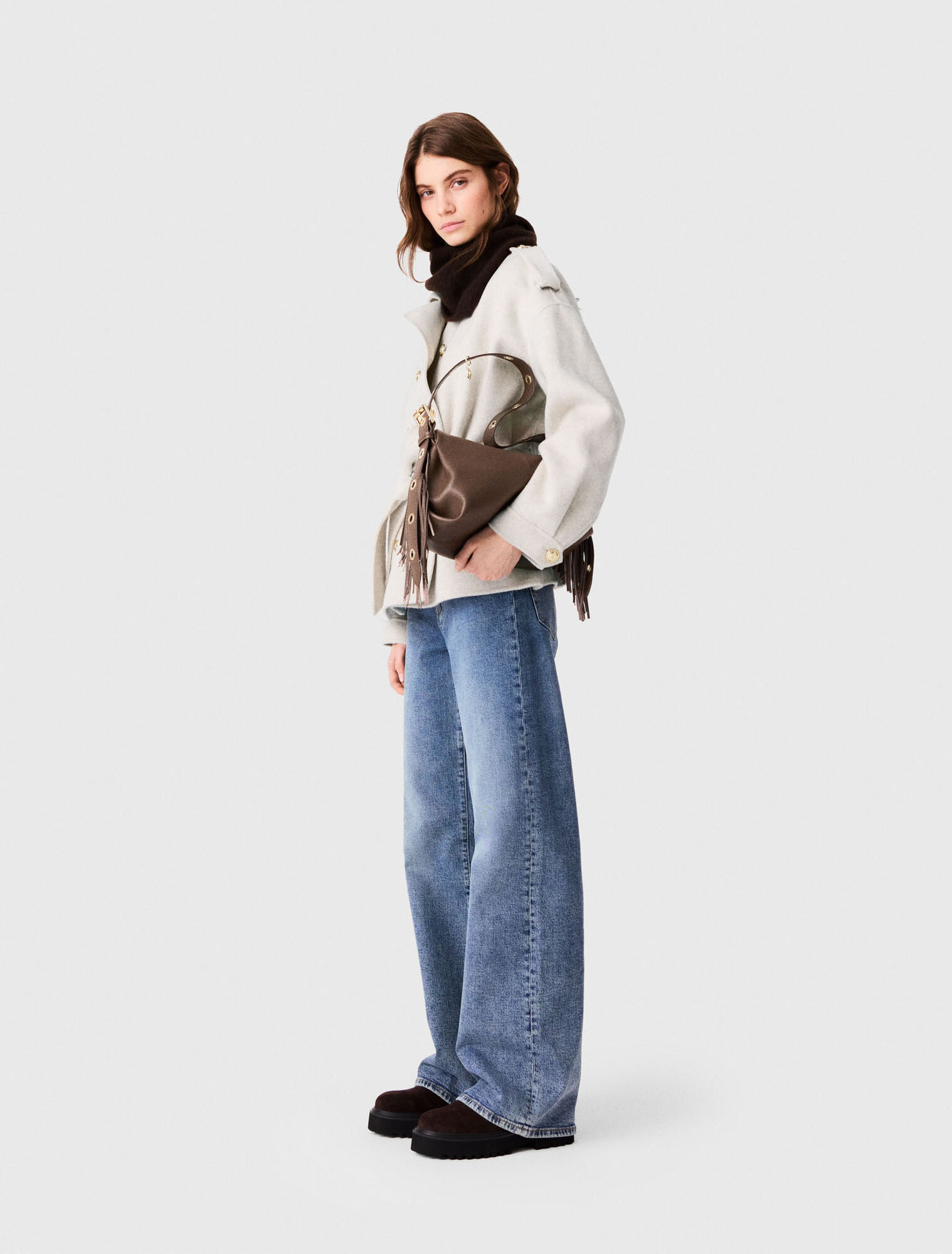 Manteau mi-long en double face