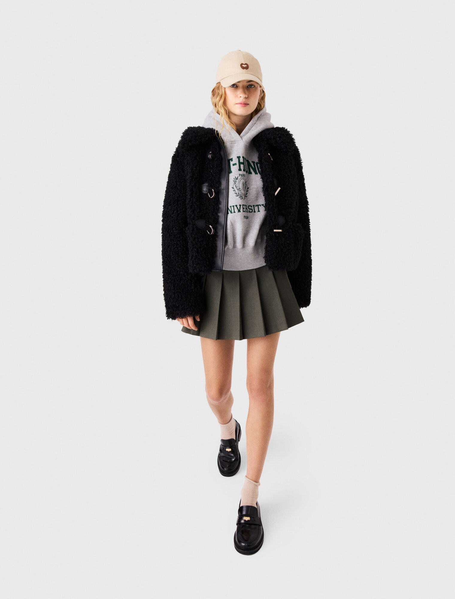 Curly faux fur jacket