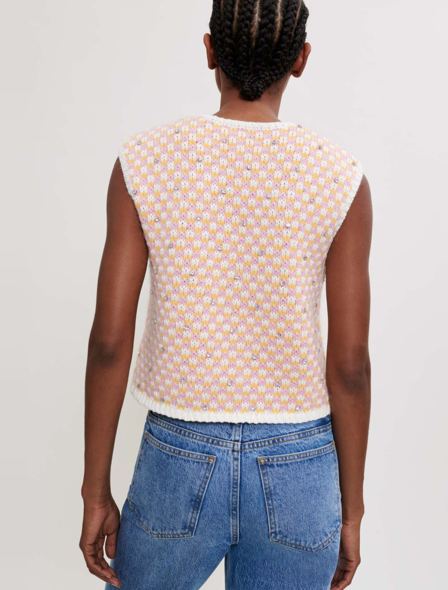 Pull en maille fantaisie et strass
