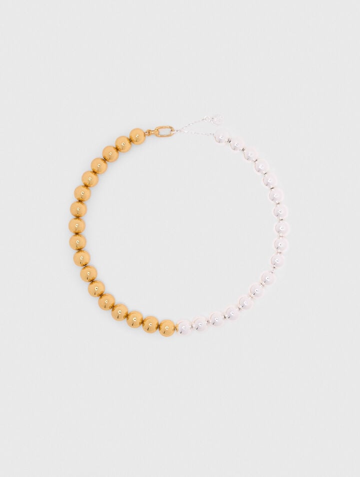Collier perles bicolores 