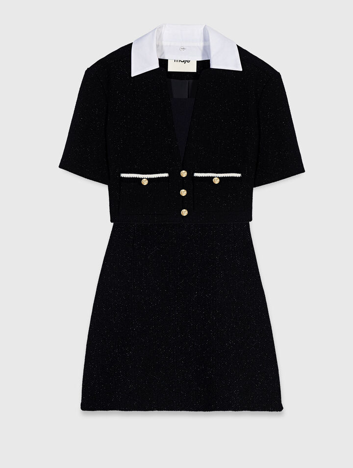 2-in-1 tweed dress