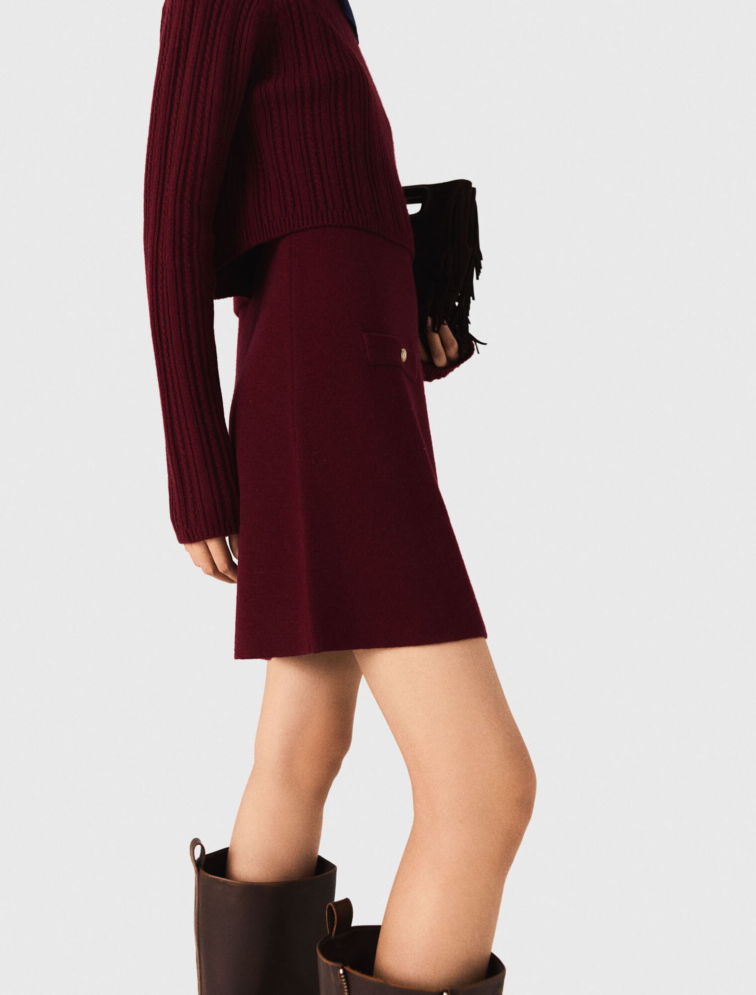Knit dress with removable sweater