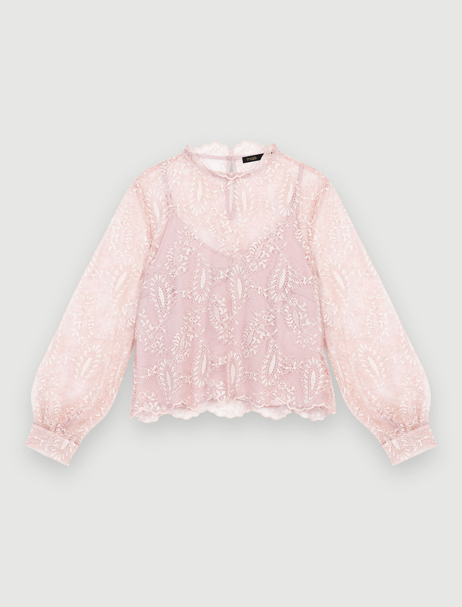 Haut en dentelle semi-transparent