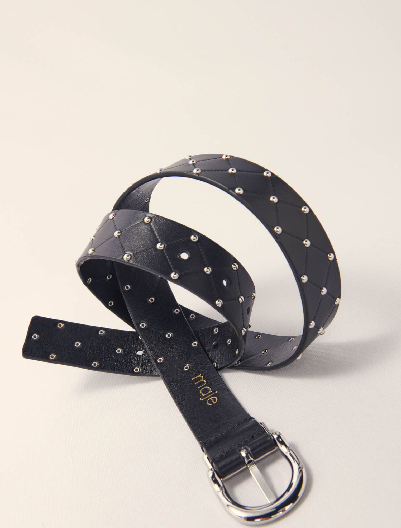 Ceinture en cuir matelassé