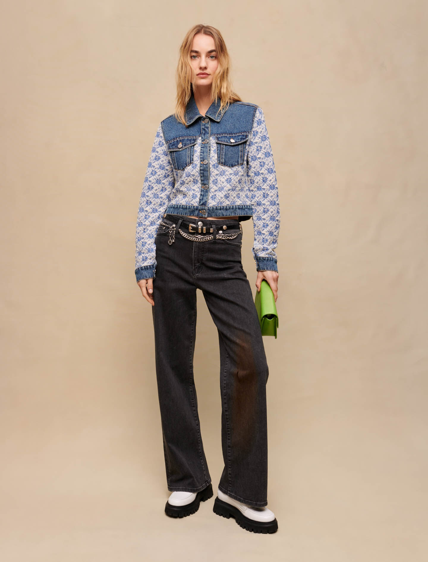 Cropped denim jacket Blue For Women Maje